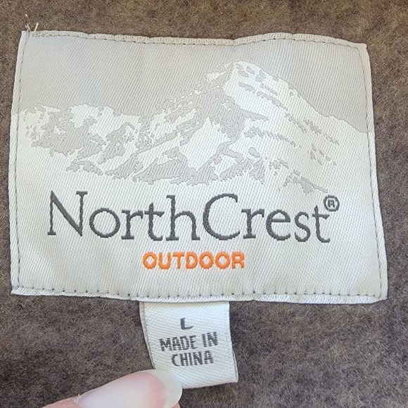 Northcrest Mock Neck Quarter Zip Shacket Mens L Shirt Jacket Brown Long Sleeve - Picture 6 of 11